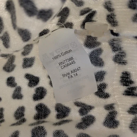 J.Crew The Clare Cardigan Women's Medium White Heart Print Button Up 3/4 Sleeve - Picture 9 of 11